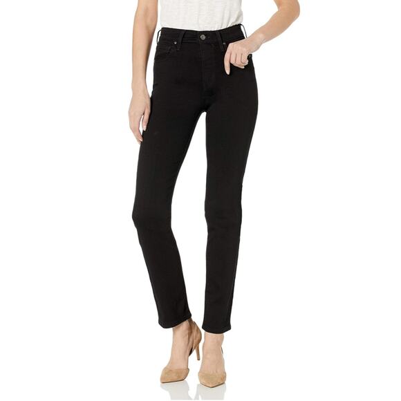 Levi’s 724 High Rise Straight Denim Jeans in Soft Black Size 26 - Picture 1 of 5